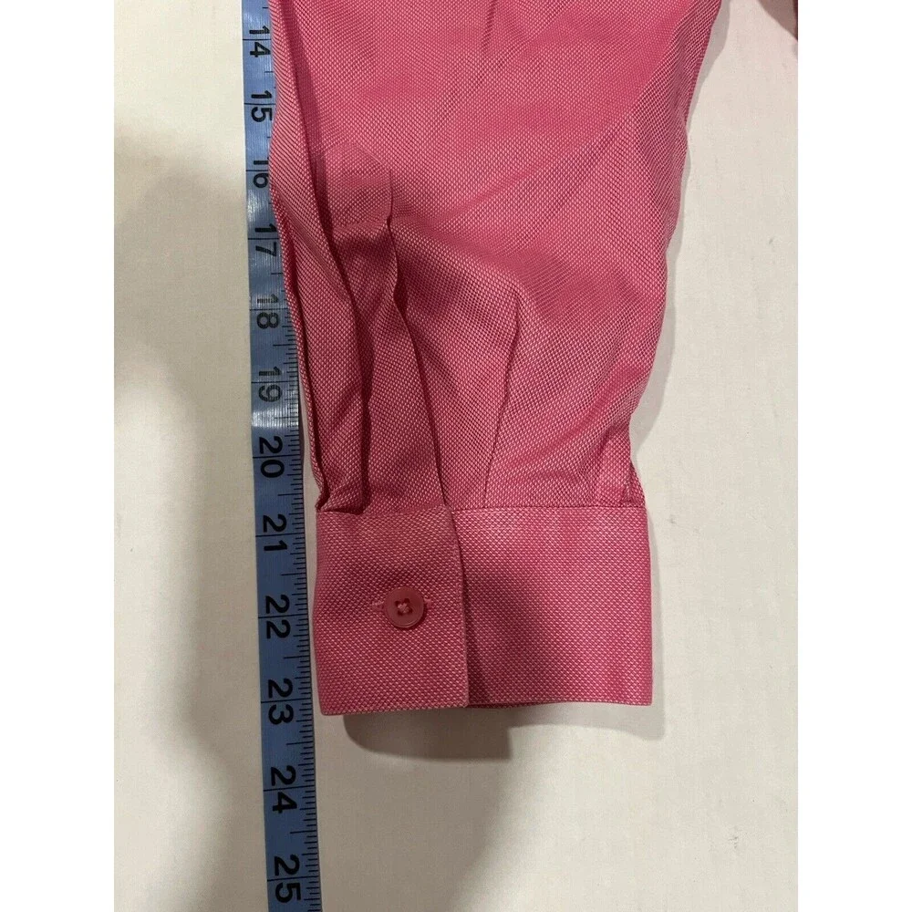 Talbots Women’s Wrinkle Resistant Button Up Shirt Pink Cotton Size 16W Classic - Picture 7 of 9